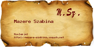 Mazere Szabina névjegykártya